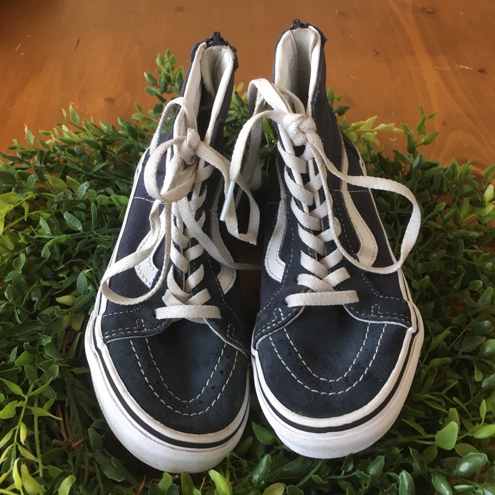 Vans Hi Top Black Tie Sneakers
